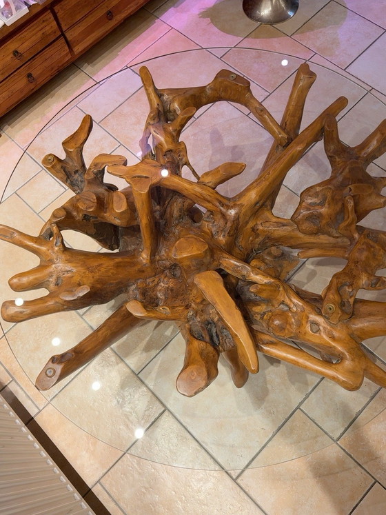 Tavolo Scultoreo Radice di Bali – pezzo unico in legno di radice fatto a mano – Ø 120 cm – Tavolini da caffè (photo 2 of 5)