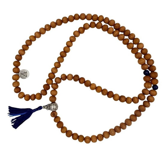 Image 1 of Sandalwood Mala: Tibetan Buddhist Prayer Beads Mala with Rosewood Markers