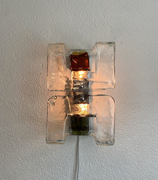 Vintage set of Carlo Nason/ Mazzega sconces 70's (5X)