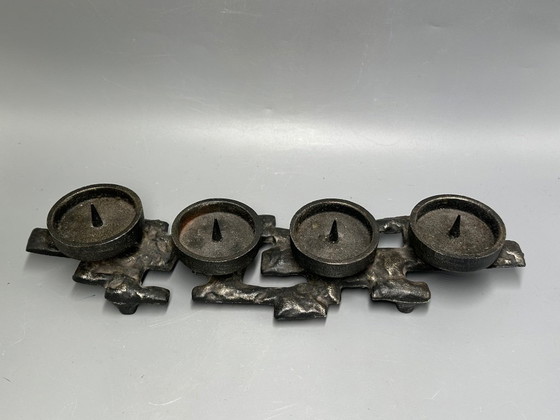Image 1 of Beautiful vintage Candelholder from Cast iron 1960s Brutalist 