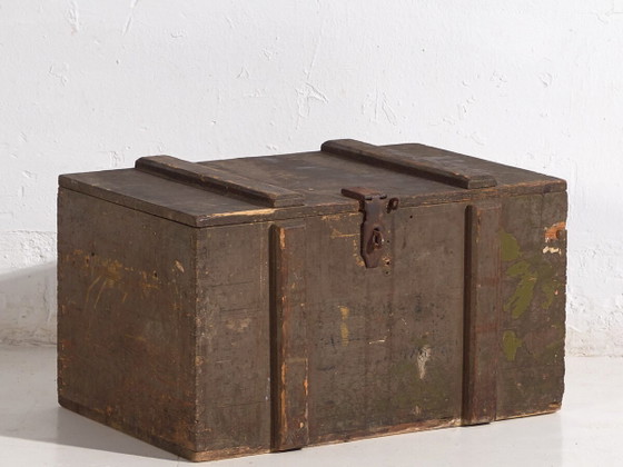 Petit coffre ancien vert olive (c.1920) #26 – Commodes, Rustic (photo 2 of 34)