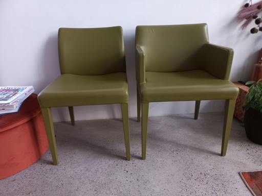 4x Poltrona Frau eetkamerstoelen