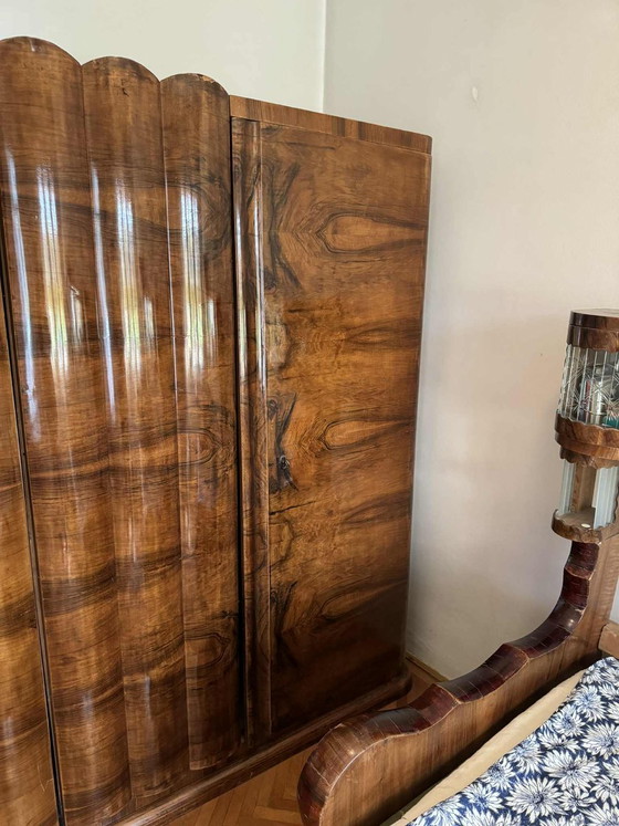 Art Deco Walnut Wardrobe, Central Europe, 1930s (photo 5 of 9)
