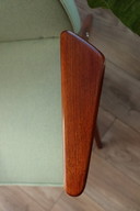 Poltrona vintage in lana verde menta, design moderno di metà secolo