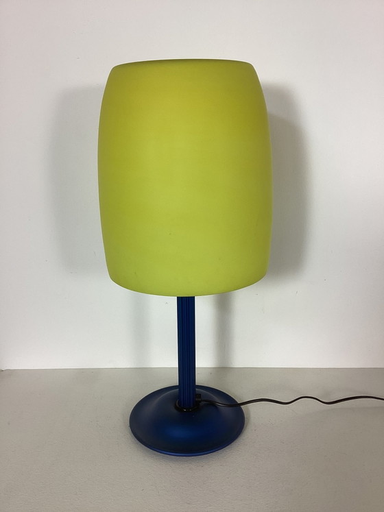Large Heavy Metal And Glass Memphis Style Lamp 1980's – Table lamps (photo 4 of 5)