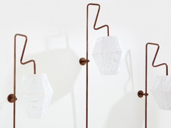 Image 1 of Paire d'appliques murales hautes en métal patiné de Mattia Bonetti, 2009