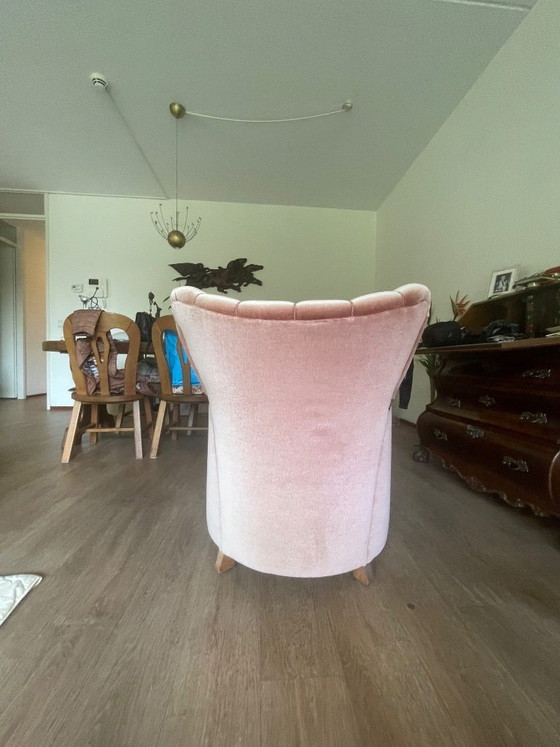 Image 1 of Set van 4 Art Deco fauteuils (ca. 1920-1950) | Opnieuw bekleed met roze fluweel