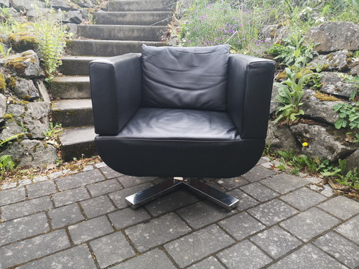 Jori Chillap Sessel – Red Dot Award, schwarzes Leder, Top Zustand