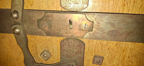 G. De Lorce Safe in Wood and Stone, Brown, Storage cabinet, Vintage (photo 4 of 7)