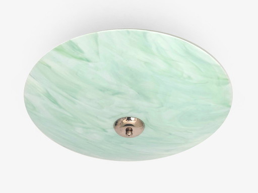 ceiling lamp art deco green marbling glass