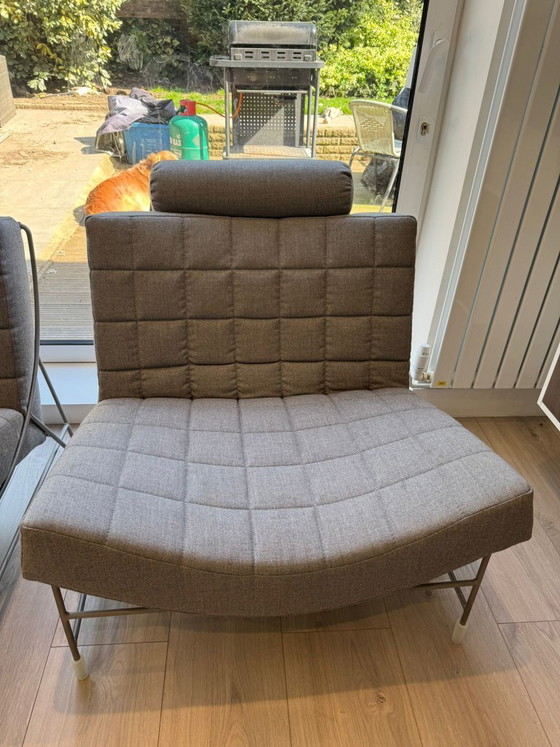 Image 1 of Two Beautiful Leolux Volare Chairs and Foot Stool