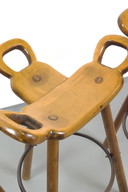 Set di 3 sgabelli da bar spagnoli modello 'Marbella' — Stile brutalista, anni '70
