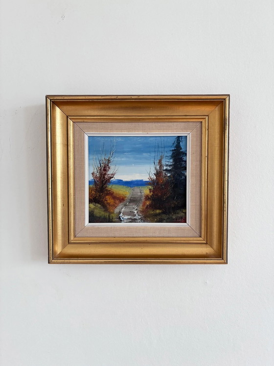 Image 1 of Peinture à l'huile originale vintage de paysage