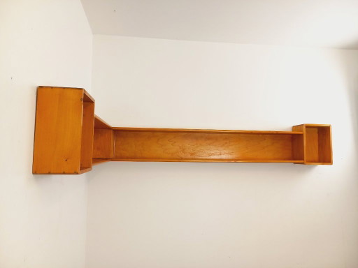 Vintage Eckwandregal aus Holz aus den 1960er/70er Jahren