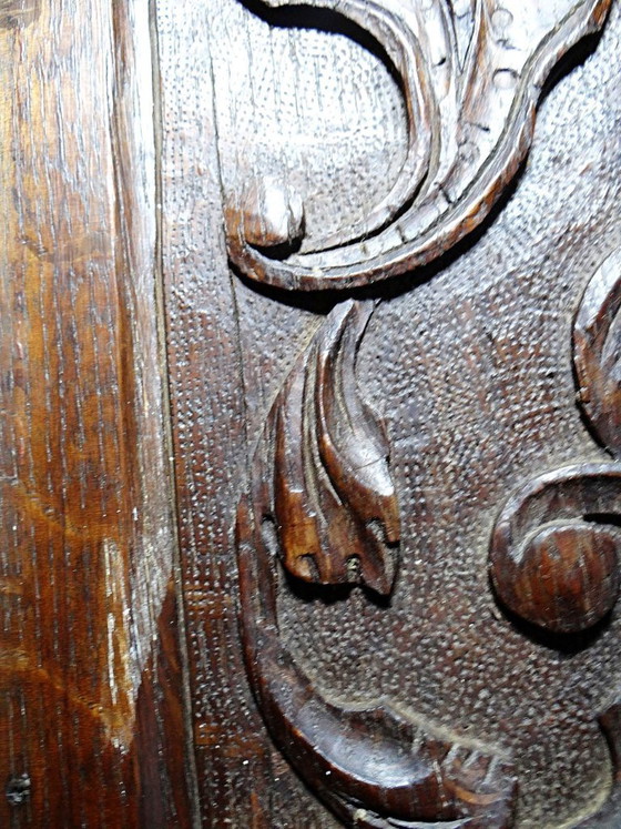 Image 1 of Par de paneles decorativos de pared antiguos de madera tallada del siglo XIX.