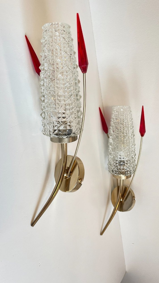 Image 1 of Paar retro 60's wandlampen Frankrijk