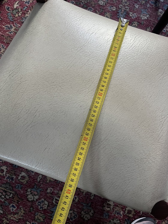 Image 1 of Set di sedie da pranzo vintage di design danese/olandese - anni '60 in teak/similpelle bianco sporco