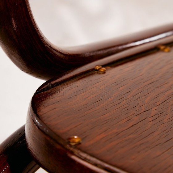 Image 1 of MK8961 Sedia a dondolo in faggio restaurata di Gustav Siegel per Jacob & Josef Kohn