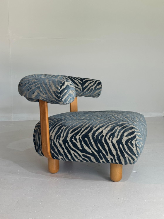 Image 1 of Armchair Big Pine in royal blue fabric