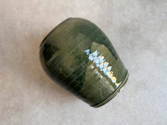 Image 1 of Vintage Groene Studio Keramiek Vaas