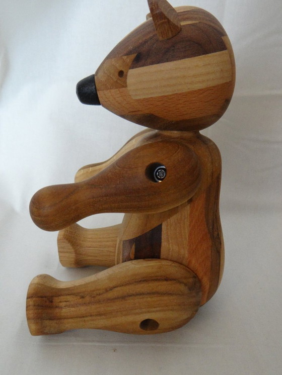 Image 1 of The Christmas gift: Kaj Bojesen 25 cm bear made from residual wood for the 70th anniversary in the original box