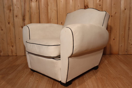 White leather club chair