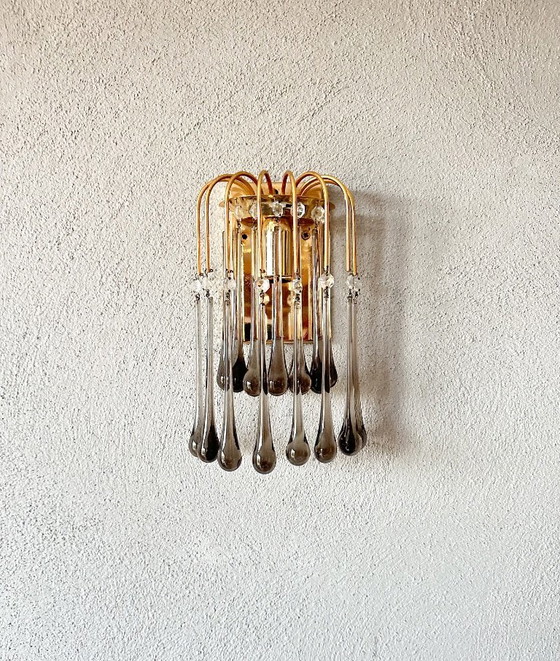 Applique murale vintage noire en forme de goutte, Appliques murales, Cristal, Verre (photo 11 sur 11)