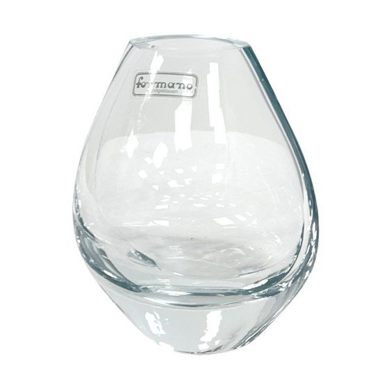Image 1 of Hand-formed glass vase, minimalist design, Formano Germany, 1980s.