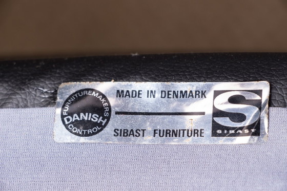 Image 1 of Set van 6 Deense stoelen van teak en skai, nieuw, model 418 van Arne Vodder voor Sibast 1960.
