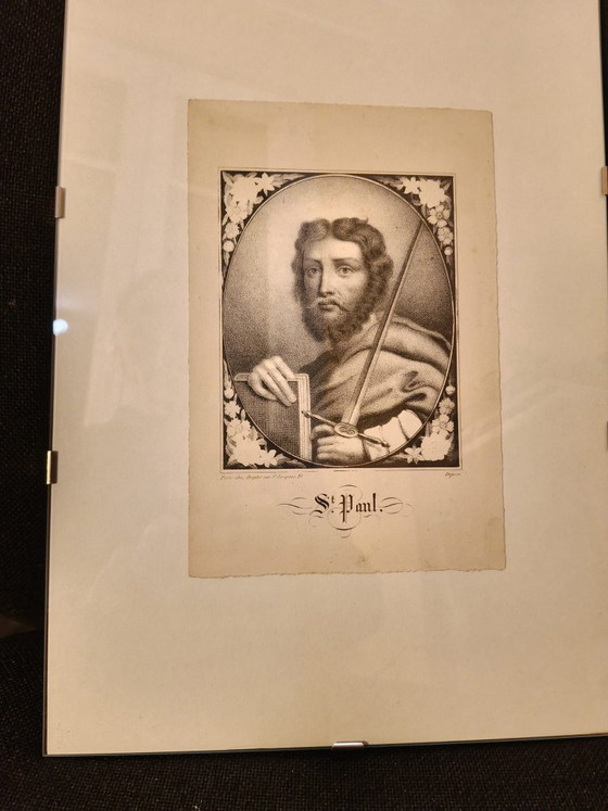 Druck 'Heiliger Paulus', schwarz-weiß, Lithographien & Drucke, Papier, Figuratief (Foto 2 von 7)