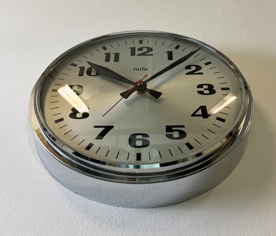 Image 1 of Reloj de pared eléctrico antiguo de NUFA, década de 1960.