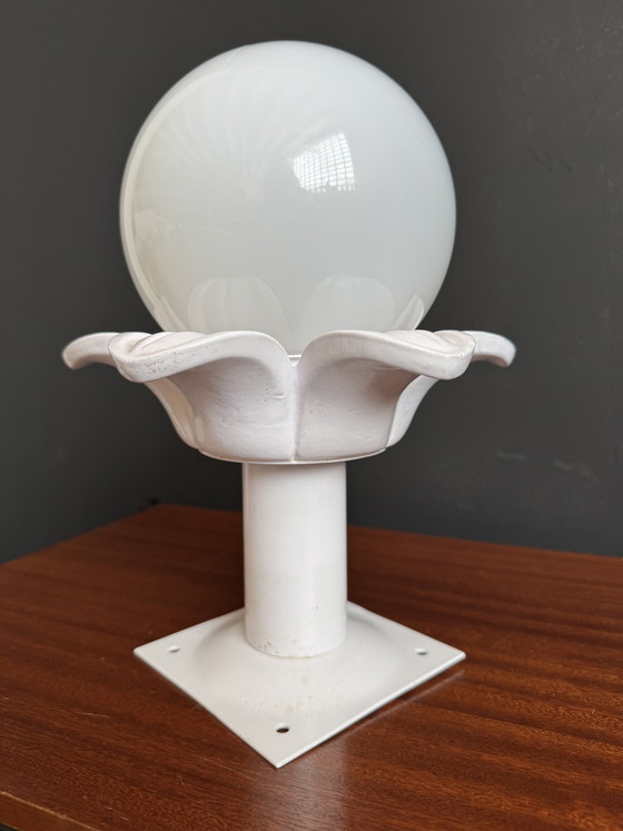 Image 1 of Lámpara de techo con forma de palmera opalina de los años 80.