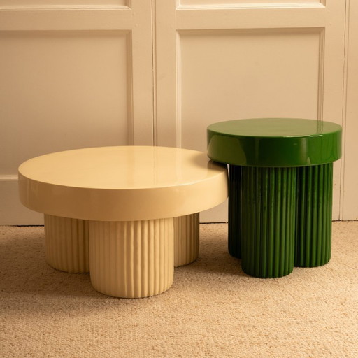 Cream & Green Nesting Tables 