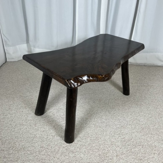 Image 1 of Mesa de centro rústica de madera maciza, estilo Wabi-Sabi, década de 1970.