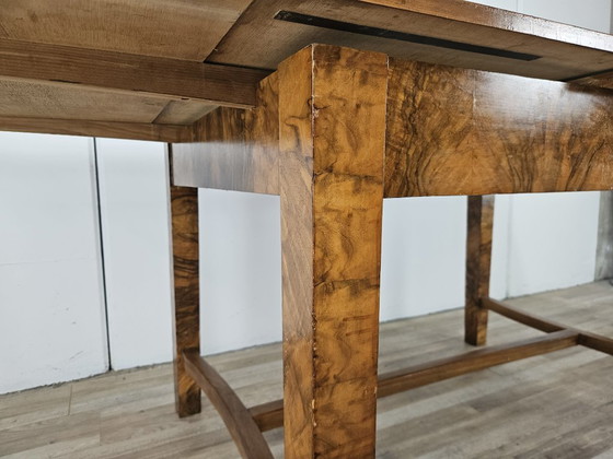 Image 1 of Extendable Art Deco table in olive root