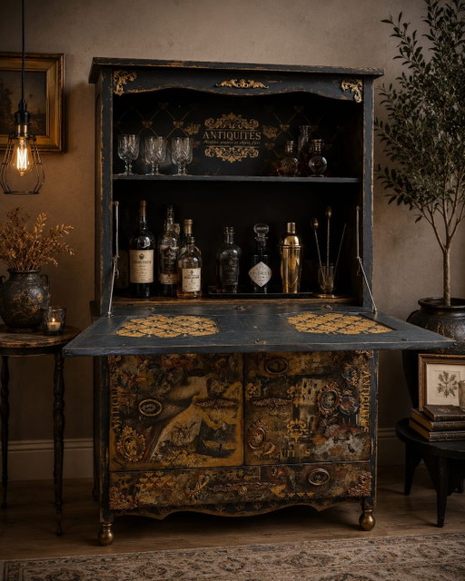 Mobile bar-credenza in stile retrò