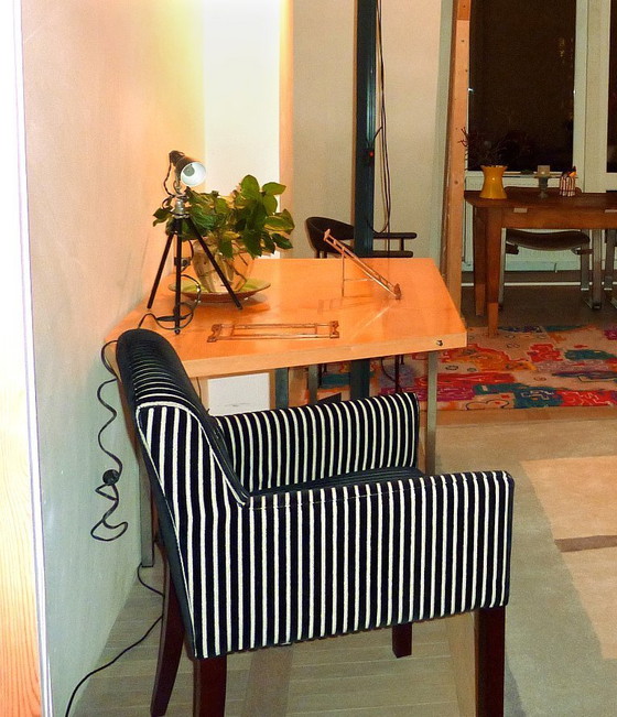 Image 1 of Light wood desk or side table with one drawer