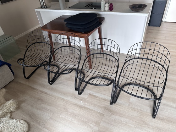 Image 1 of 4 chaises Gastone Rinaldi Pascale (avec coussins en option)