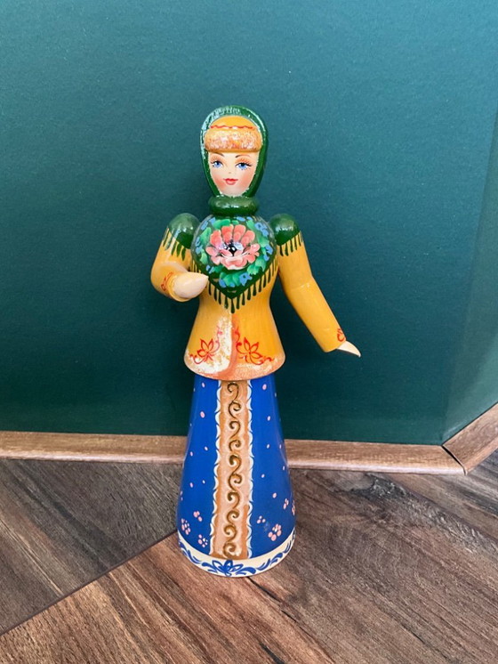 Image 1 of Bambole russe in legno/figure popolari, dipinte a mano e firmate (vintage)
