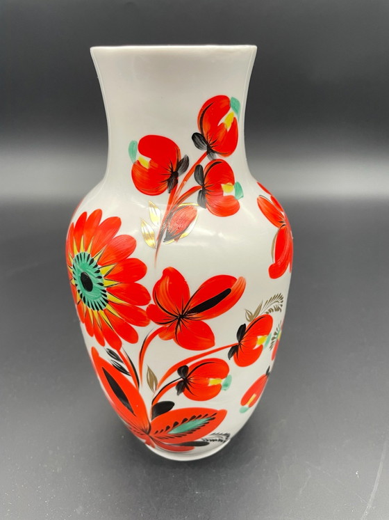 Vaso in ceramica ucraino Mid-Century con decoro floreale espressivo – Kiev (photo 5 of 6)