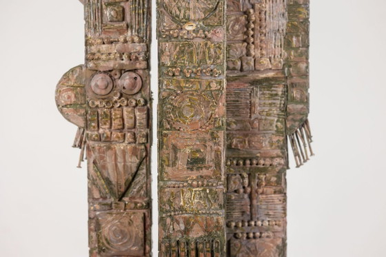 Image 1 of Lawrence. Doppelseitige, geschnitzte Holzskulptur. 20. Jahrhundert.