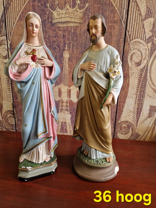 Joseph and Mary statues 36 cm