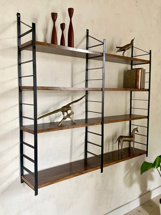 Vintage wandplanken van Rio palissanderhout – Wandrek, Wood, Metal (photo 12 of 12)