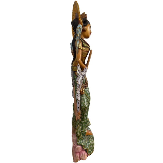 De Hemelse Danseres: Handgesneden Balinese Legong | 71 cm Symbool van Gratie en Goddelijke Harmonie (photo 3 of 9)