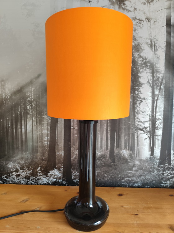Image 1 of Vintage tafellamp in Space Age-stijl, oranje gerookt glas, Zweden, jaren 70.