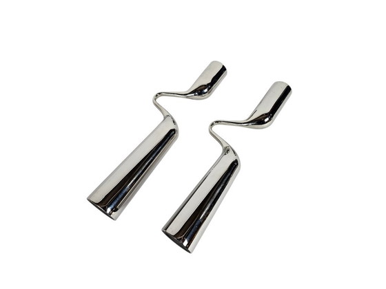 Image 1 of Menu Denmark - Mikaela Dorfel - 'Twist' candlesticks (2) - chromed steel - 2008