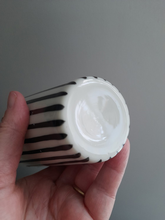 Image 1 of 4 vasos finos de vidrio forrados de blanco