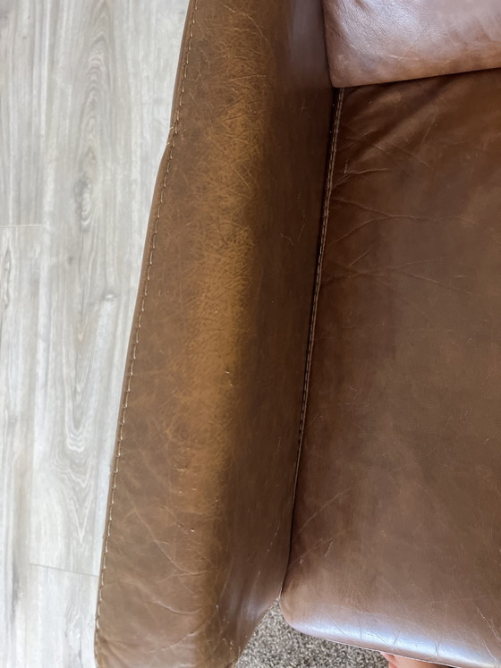 Image 1 of Two brown leather armchairs for sale
