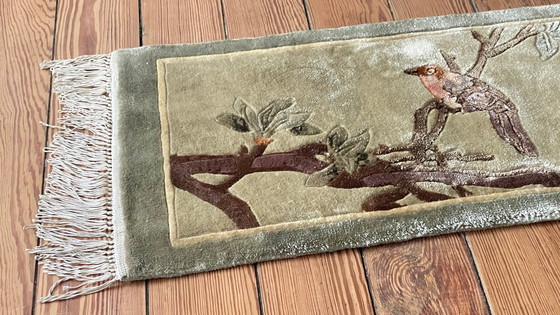 Image 1 of Vintage zijden vogelkleed - 75x28cm