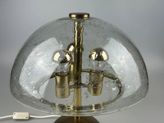 Image 1 of Lampe de table des années 60 70 Von Doria Leuchten Germany Verre & laiton Space Age